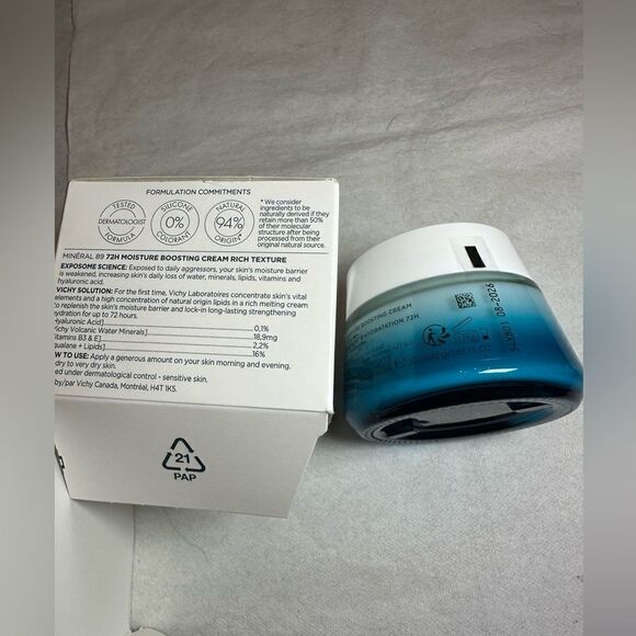 Vichy Mineral 89 Cream, 72H Moisture Boosting Cream 50ml/1.69oz - Picture 5 of 6